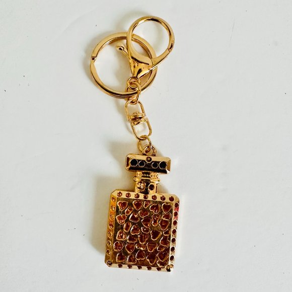 Gold Champagne Beaded Keychain